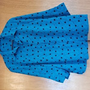 Teal and black top with shell